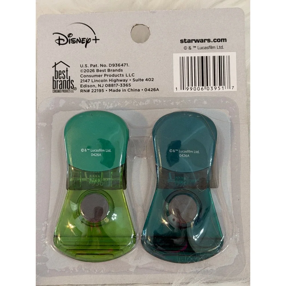 Star Wars Mandalorian Grogu Baby Yoda 2PK Magnetic Bag Clips Protect Attack New